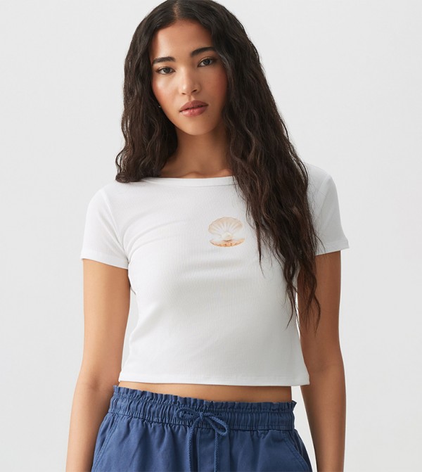 Ardene  Clothing - White Short Sleeve T-Shirts