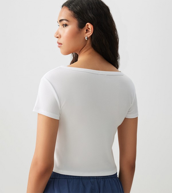 Ardene  Clothing - White Short Sleeve T-Shirts