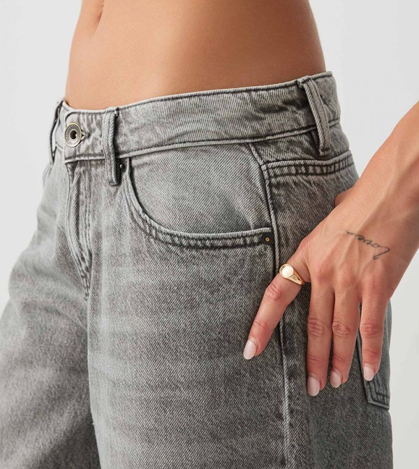 Ardene  Jeans - Grey Wide Leg Jeans