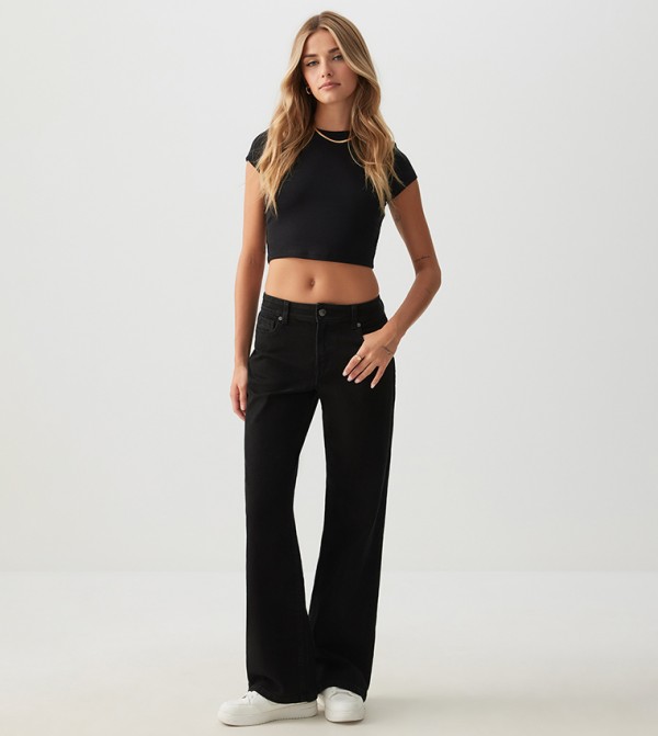 Ardene  Jeans - Black Wide Leg Jeans