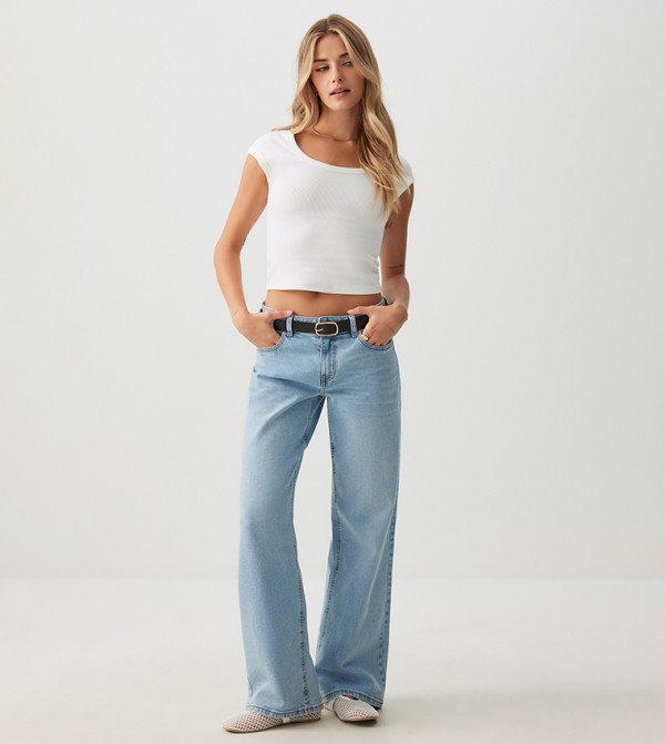 اردين  بناطيل جينز - أزرق Wide Leg Jeans