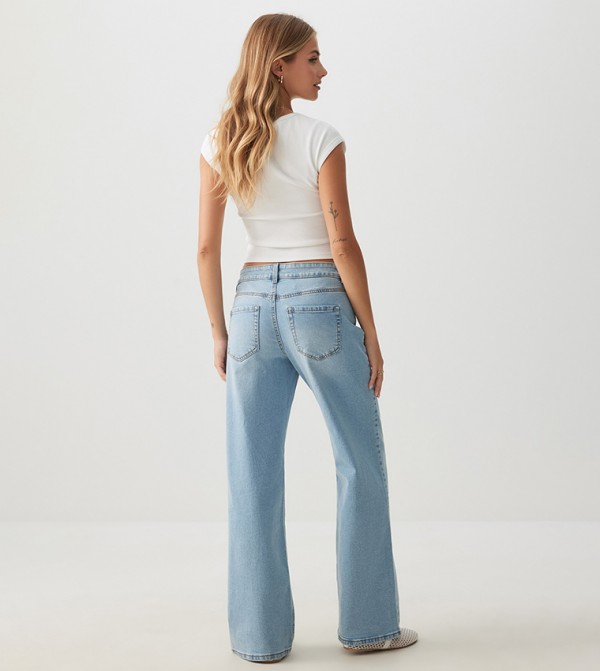 اردين  بناطيل جينز - أزرق Wide Leg Jeans