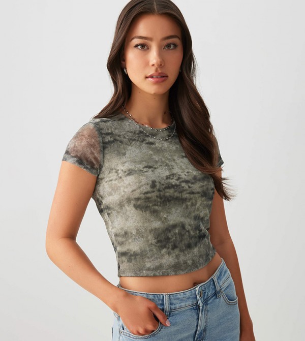 Ardene Ardene - Khaki Short Sleeve T-Shirts