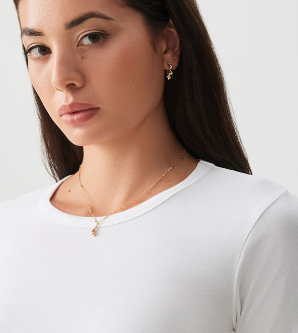 Ardene Long Sleeve T-Shirts - White Long Sleeve T-Shirts