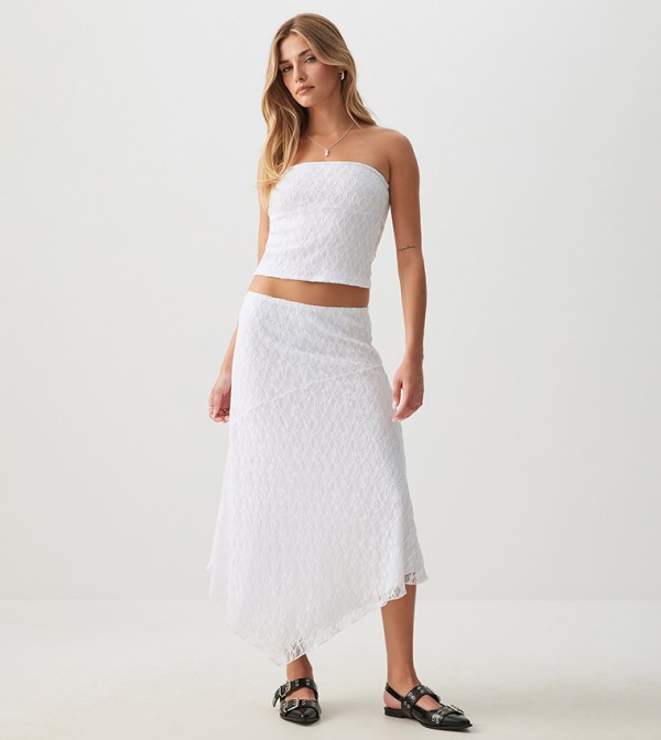 Ardene  Skirts - White Midi Skirts