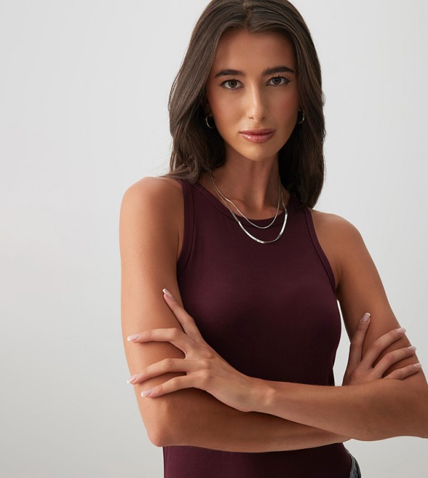 Ardene Ardene - Burgundy Sleeveless Tops