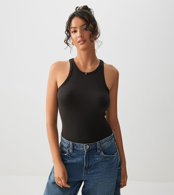 Ardene Sleeveless Tops - Black Sleeveless Tops