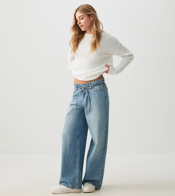Ardene Ardene - Blue Wide Leg Jeans
