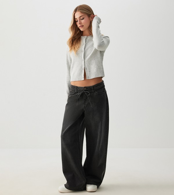 اردين  بناطيل جينز - أسود Wide Leg Jeans
