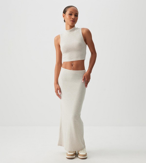 Ardene Ardene - Beige Maxi Skirts