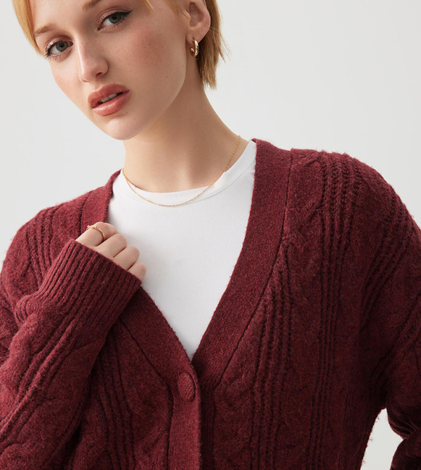 Ardene  Clothing - Burgundy Cardigans
