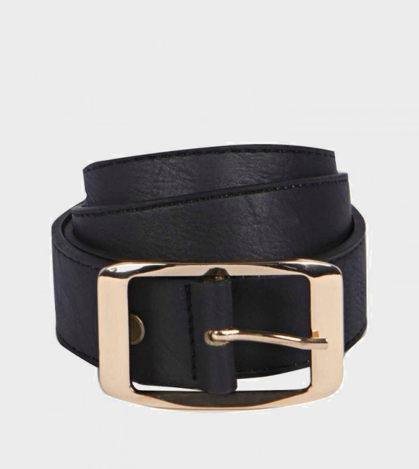 boohoo  Belts - Black Leather Belts