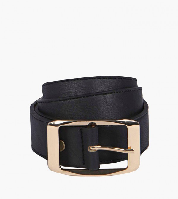 boohoo  Belts - Black Leather Belts