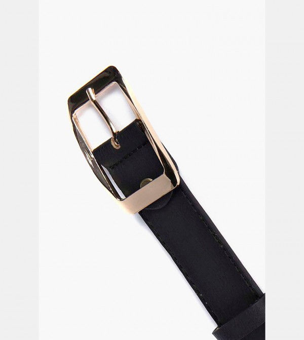 boohoo  Belts - Black Leather Belts