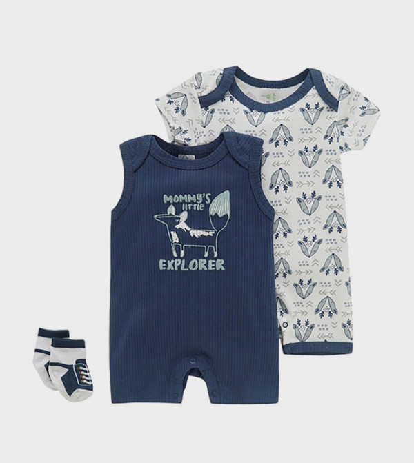 Bambimici Onepiece & Bodysuits - Navy Rompers