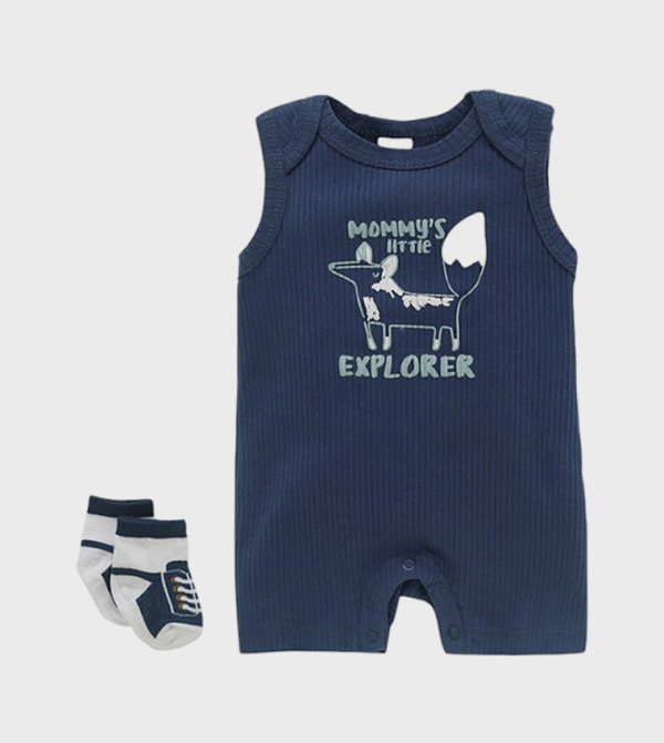 Bambimici Onepiece & Bodysuits - Navy Rompers