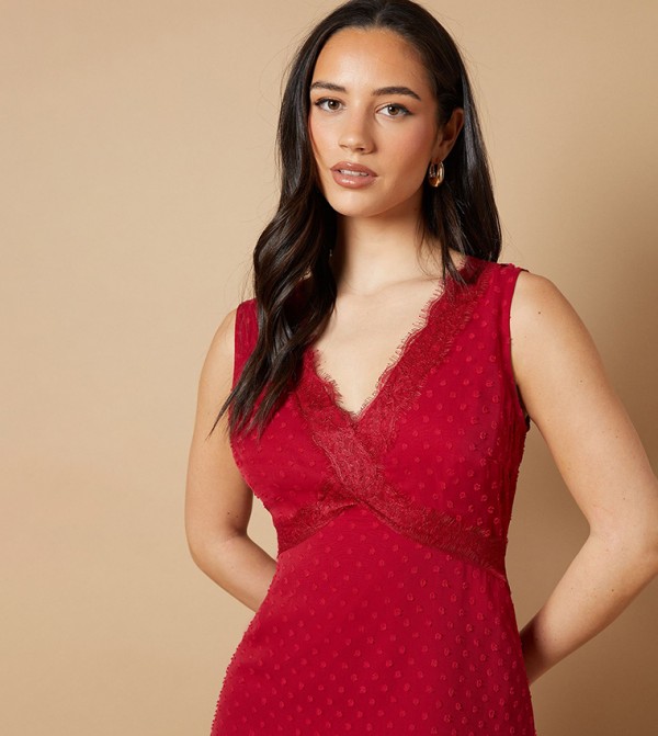 اويسيس  اويسيس - أحمر Midi Dresses