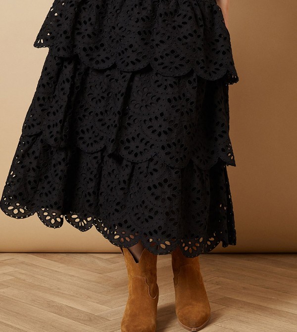 Oasis  Skirts - Black Midi Skirts