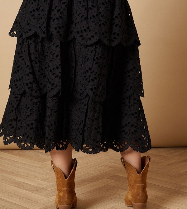 Oasis  Skirts - Black Midi Skirts