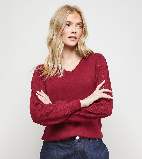 اويسيس   - أحمر V-neck Sweaters