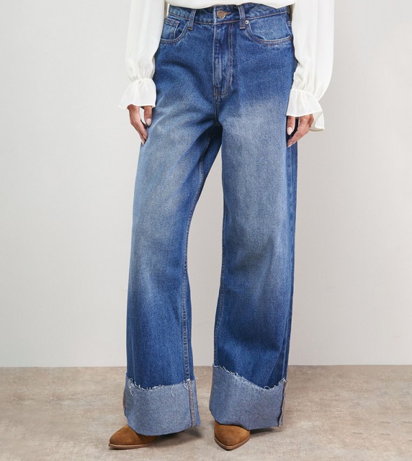 Oasis Oasis - Blue Wide Leg Jeans