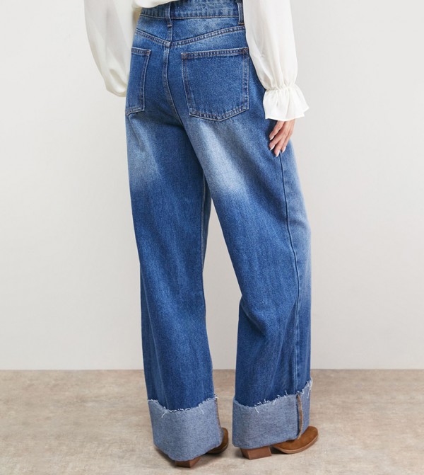 Oasis Oasis - Blue Wide Leg Jeans