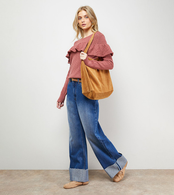 Oasis  Sweaters - Pink Round Neck Sweaters