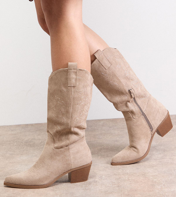 اويسيس  اويسيس - رمادي داكن Mid Calf Boots