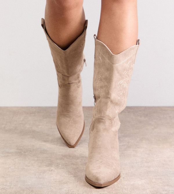 اويسيس  اويسيس - رمادي داكن Mid Calf Boots