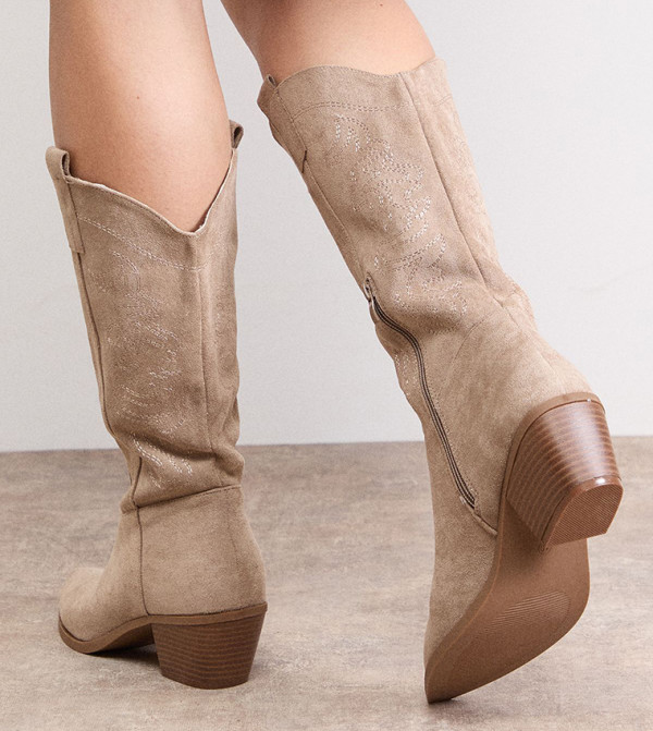 اويسيس  اويسيس - رمادي داكن Mid Calf Boots