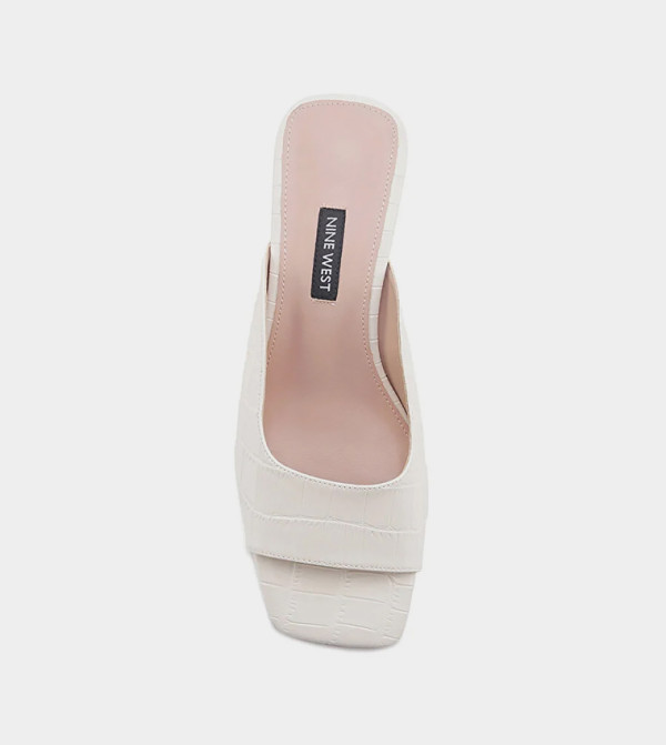 ناين وست صنادل - أبيض كعب