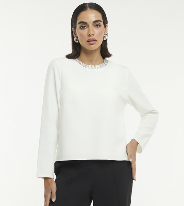 BCBG  Clothing - White Casual Tops