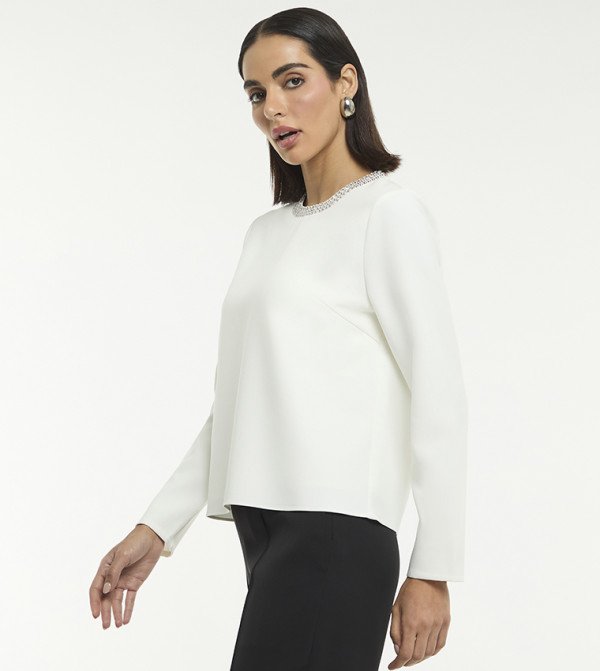 BCBG  Clothing - White Casual Tops