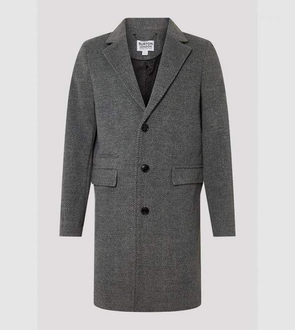 Burton - Outlet  Overcoats - Charcoal Overcoats