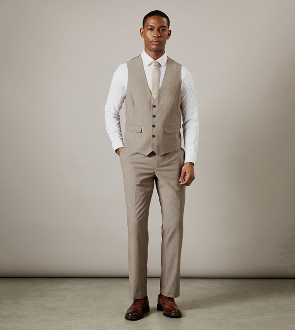 Burton  Waistcoats - Light Brown Waistcoats