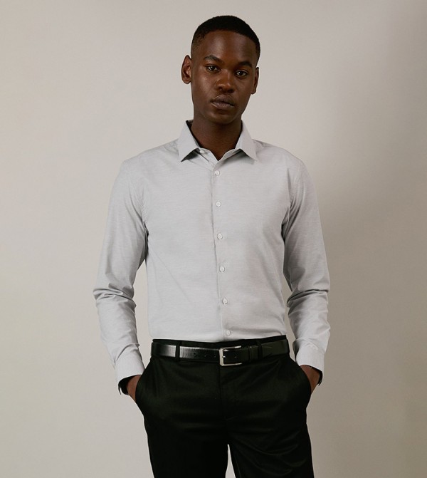 Burton Burton - Grey Formal Shirts