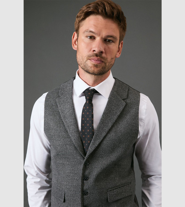 Burton  Waistcoats - Grey Waistcoats