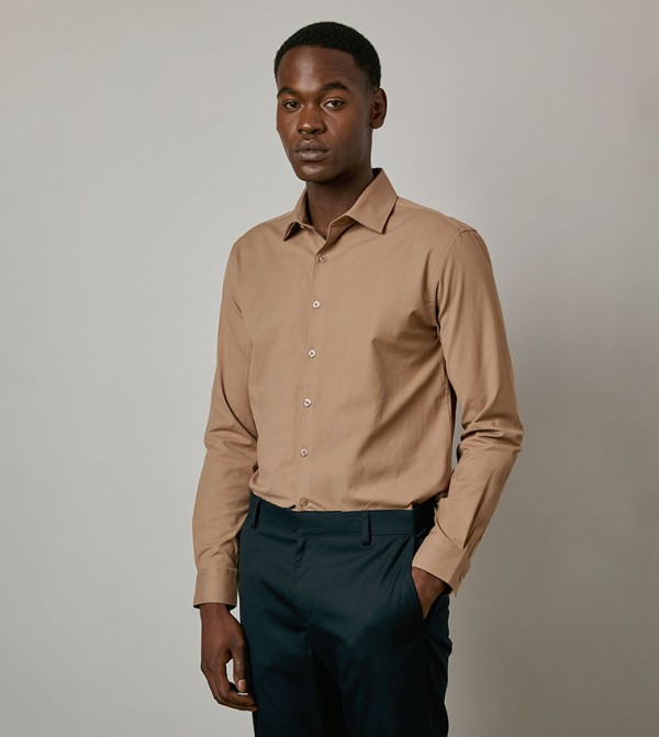 Burton  Formal Shirts - Tan Formal Shirts