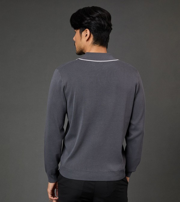 Burton  - Grey V-neck Sweaters