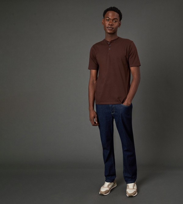 Burton  T-Shirts - Brown Round Neck T-Shirts