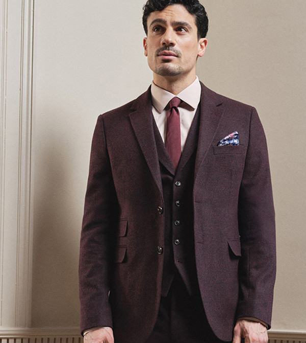 Burton  Waistcoats - Burgundy Waistcoats