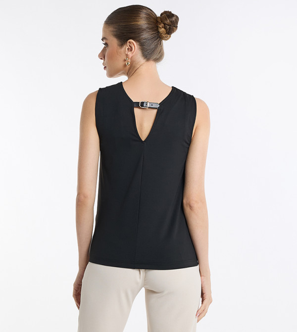 BCBG  Sleeveless Tops - Black Sleeveless Tops