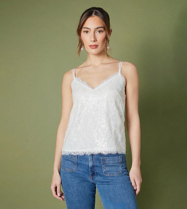 Coast Coast - White Sleeveless Tops