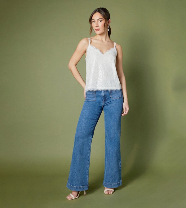 Coast Coast - White Sleeveless Tops