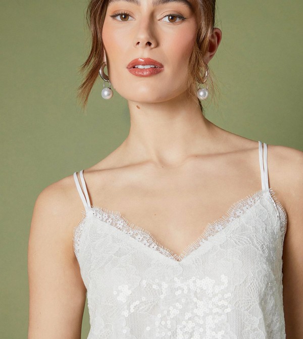 Coast Coast - White Sleeveless Tops