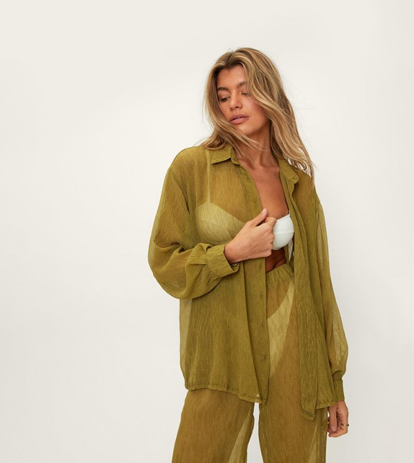 Nasty Gal  Shirts - Khaki Shirts
