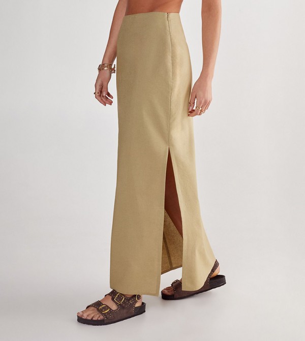 ناستي غال  - زيتي  Maxi Skirts