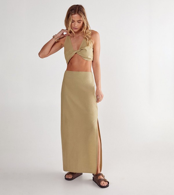 ناستي غال  - زيتي  Maxi Skirts