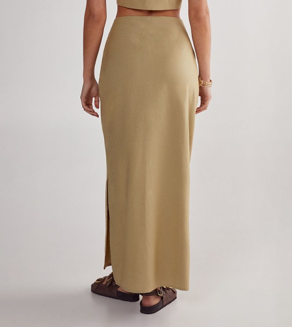 ناستي غال  - زيتي  Maxi Skirts