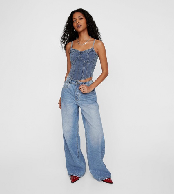 Nasty Gal Nasty Gal - Blue Cropped Tops